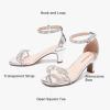 image:imageDufannie Girls High Heels Sandals Girls Dress Shoes Rhinestone Open Toe Ankle Strap Kids Pumps Sandals Flower Wedding Church Party Dance for Little Big KidSilver