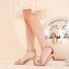 image:imageDufannie Girls High Heels Sandals Girls Dress Shoes Rhinestone Open Toe Ankle Strap Kids Pumps Sandals Flower Wedding Church Party Dance for Little Big KidChampagne