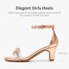 image:imageDufannie Girls High Heels Sandals Girls Dress Shoes Rhinestone Open Toe Ankle Strap Kids Pumps Sandals Flower Wedding Church Party Dance for Little Big KidChampagne